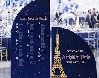 A night in Paris Prom Backdrop, Custom Graduation Party Signs Class of 2026