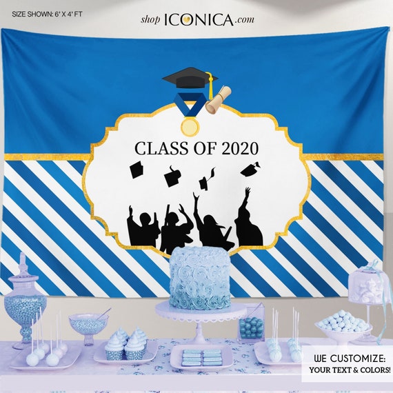 Graduation Party Backdrop Class of 2020, Grad Party, Virtual Graduation Backdrop, Grad, Graduate Banner,Printed Or Printable File, BGR0002 Il_570xn