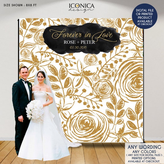 Forever In Love Wedding Decor Gold And Black Banner Engagement