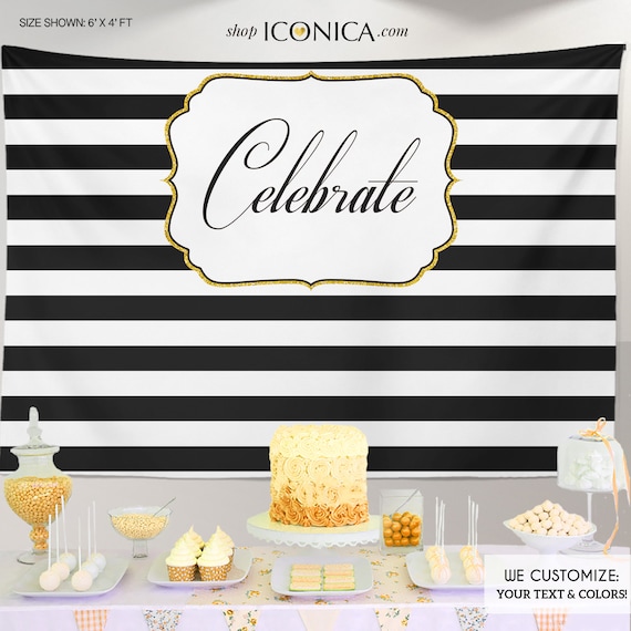 Black And White Party Backdrop, Black And White Stripes backdrop