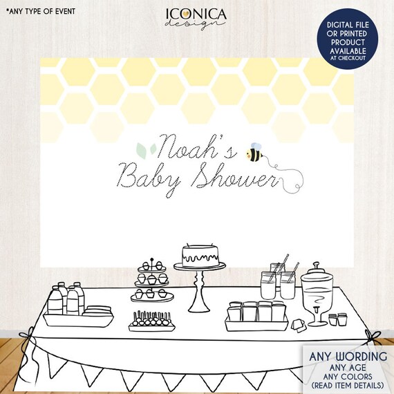 Bumble Bee Baby Shower Party Backdrop Mom To Bee Baby Shower