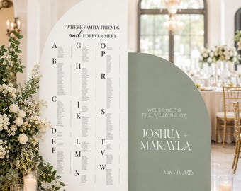 Wedding Seating Chart Sign, Large Foam Board Entrance Decor, Custom Text Colors