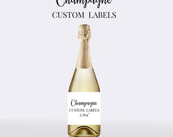 Custom mini champagne bottle labels, Wedding mini wine bottle labels, mini champagne bottle labels birthday Personalized Set of 10, Any text