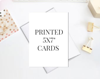 PRINTED INVITATIONS || A7 Cards 5x7, Double Sided, White or Cream envelopes included