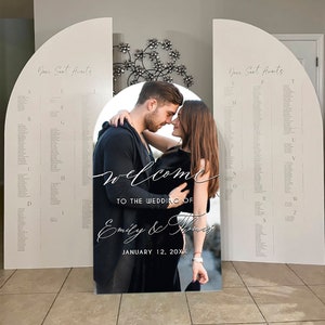 Arch Seating Chart Large Wedding Seating Chart Arched Panel with easel Entrance Sign Foam Board Custom text, color, Light Weight Indoor use