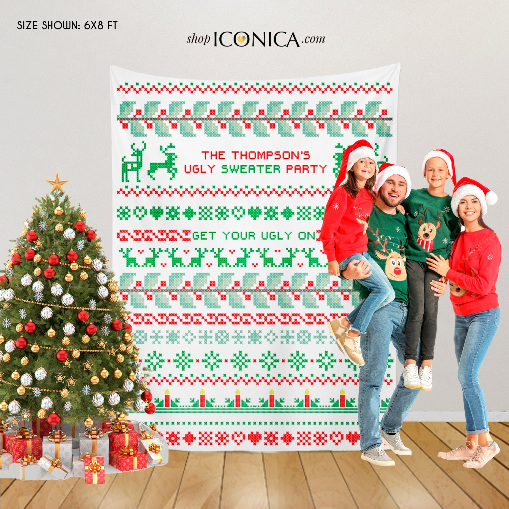 Ugly christmas sweater backdrop cheap
