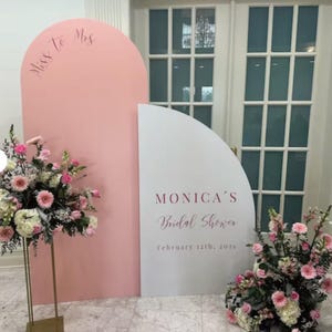 Bridal Shower backdrop arch for Engagement Party or Bridal shower decorations,Bride to Be Sign custom, Miss to Mrs sign Foam Panel any color