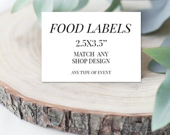 Food Labels/buffet Signs/tent Cards ||a La Carte || Made To Match Any of our Shop Collections