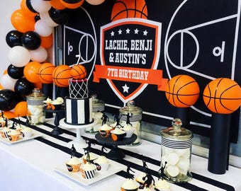 Custom Basketball Birthday Backdrop, March Madness Theme