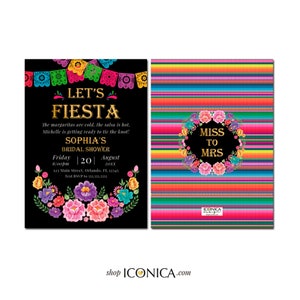 Fiesta Theme Bridal Shower Invitation,Bachelorette Party Let's Fiesta cards Cinco de Mayo Invite,any type of event,Taco about a party cards