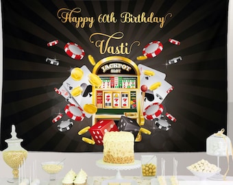 Custom Casino Theme Party Backdrop, Vegas Decor