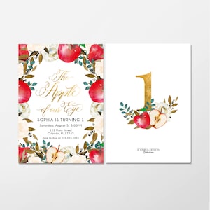 Apple Orchard party invitation any age, Apple of my eye invitations, Fall PARTY Invites,Fruit Party card,Printed OR Printable File