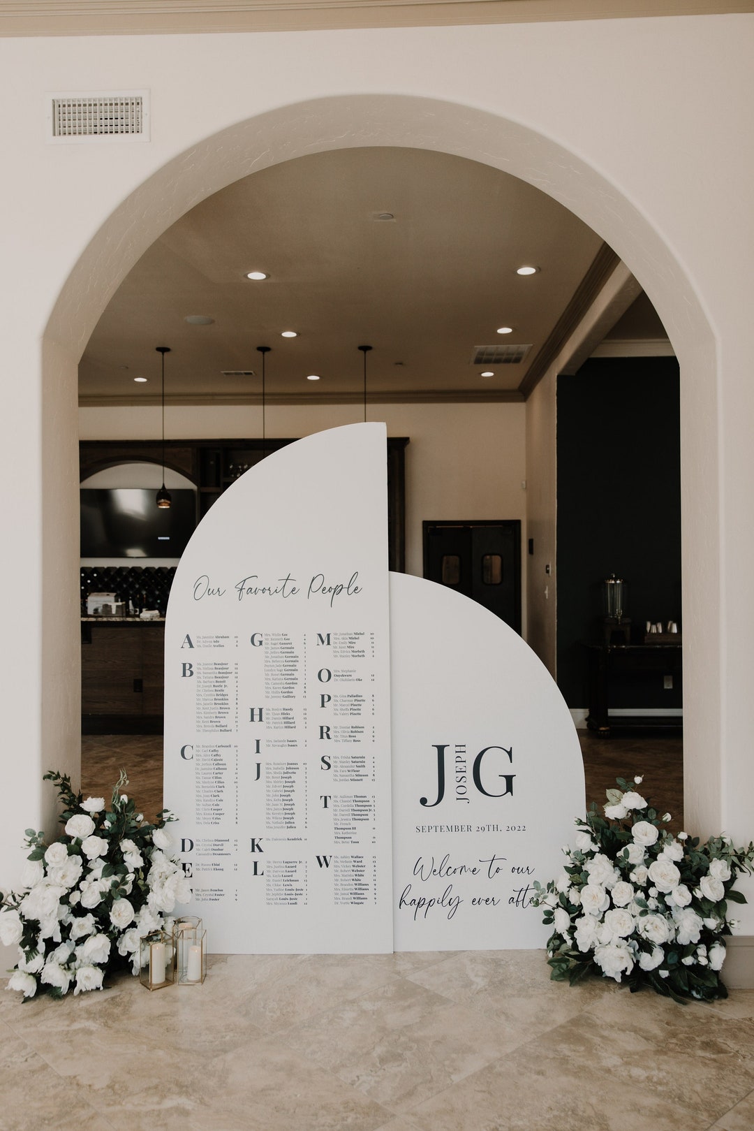 Arch Seating Chart Large Wedding Seating Chart Arched Panel - Etsy