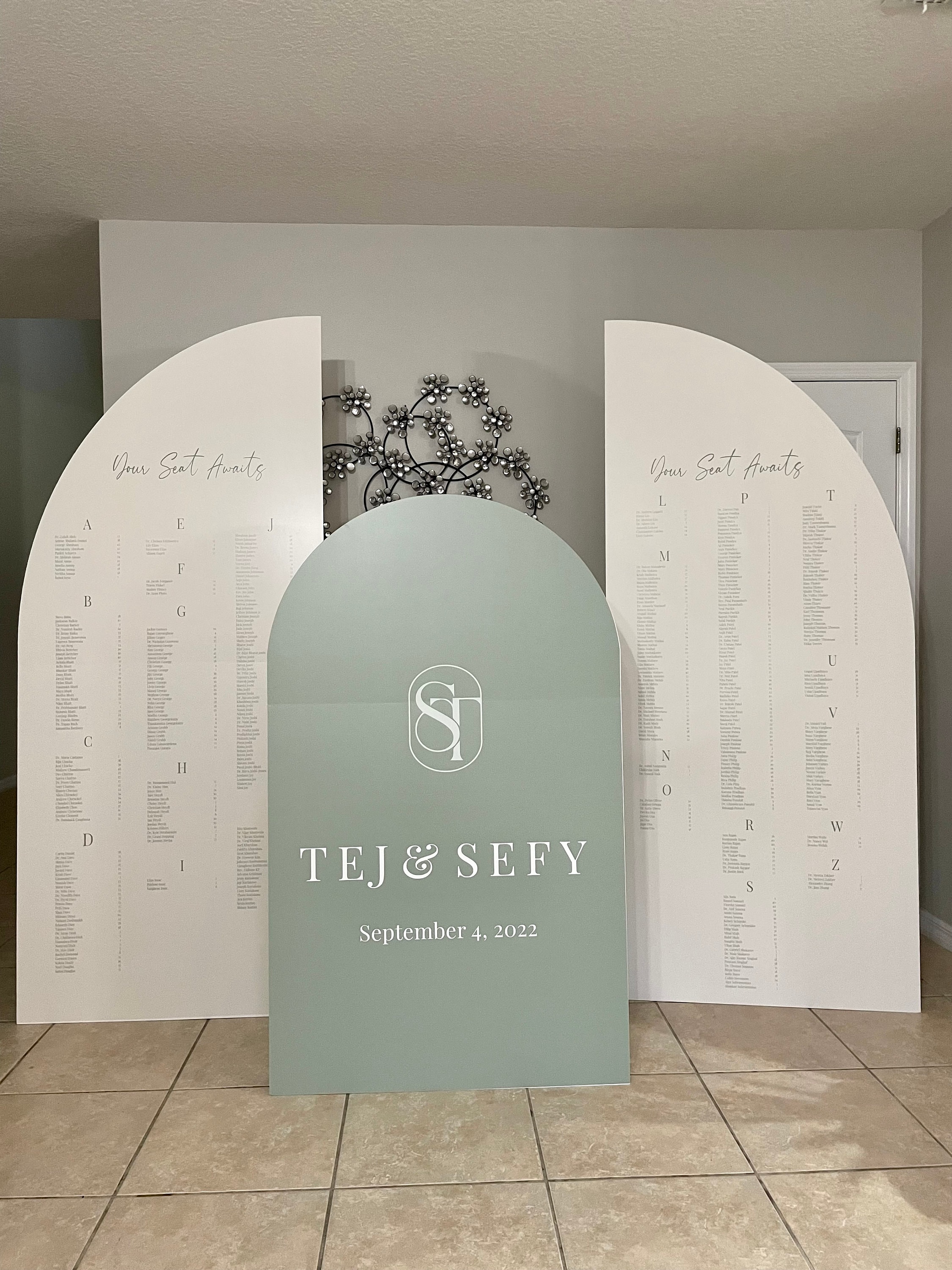 Arched Wedding Seating Chart Sign, Modern Sign on Foam Board Etsy