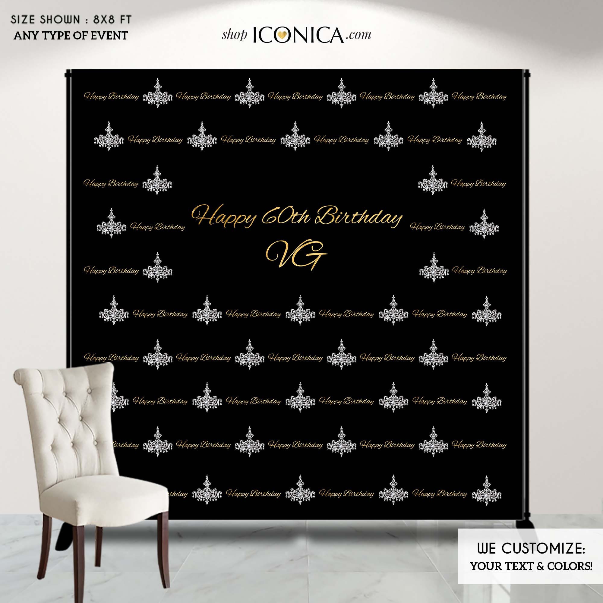 Birthday Photo Booth Backdrop Personalized60th Birthday Etsy Australia