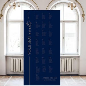 Seating Chart Large Custom Wedding Seating Chart- Arch,Rectangular or Wavy Sign with easel, Entrance Sign Foam Board Light Weight any color