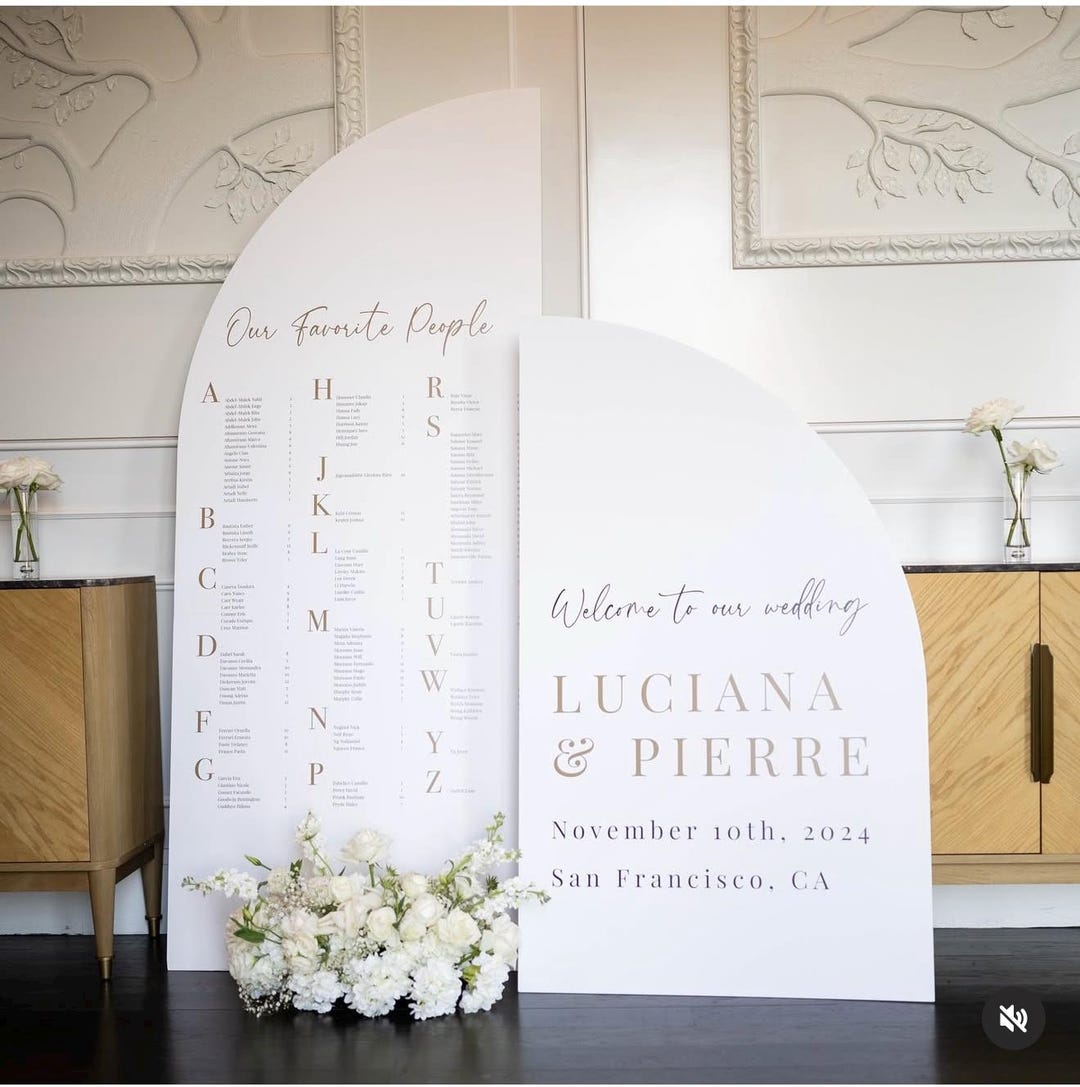 Arch Wedding Seating Chart, Custom Foam Board Panel With Easel - Etsy