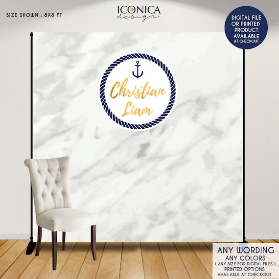 Nautical Backdrop, Nautical Party Decor,Nautical First birthday banner