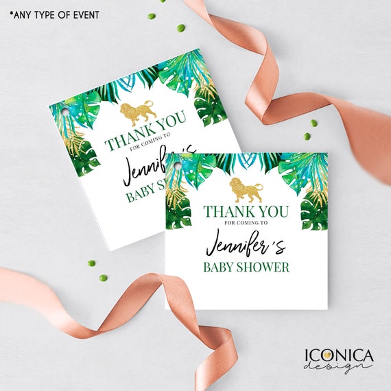 Safari Favor Tags Jungle Safari Thank You Tags Wild One Gift tags Tropical Palm Trees Favor Labels Il_570xn