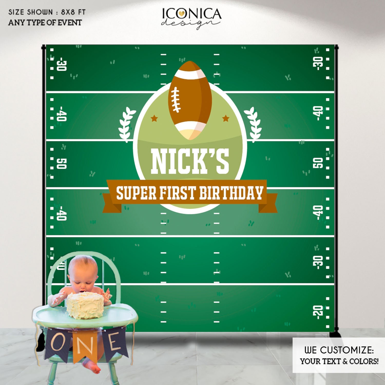 Party Supplies Rerto Boxing Party Birthday Banner Custom Party