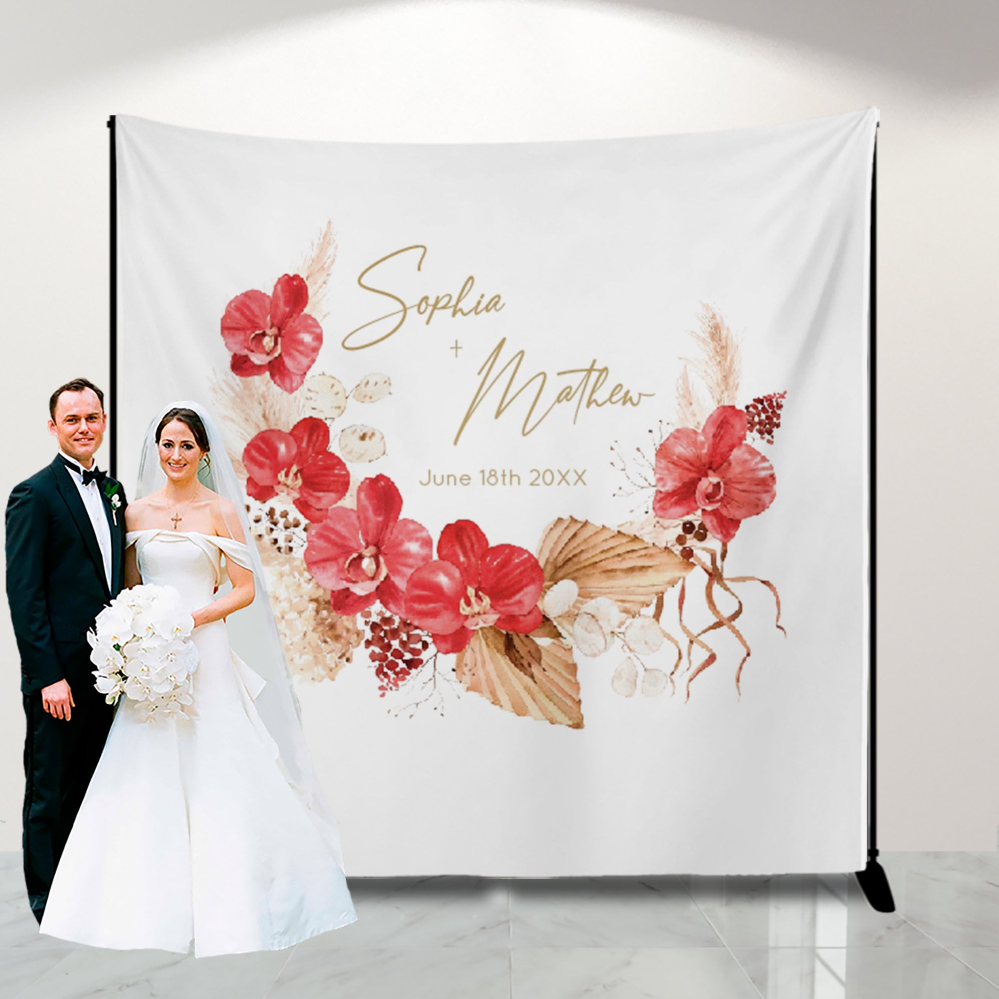 Boho Wedding Backdrop for reception Boho Bridal Shower Photo backdrop PersonalizedBoho Chic BannerBoho Pampas Wedding