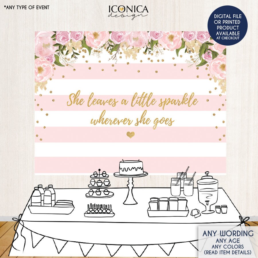 Floral Birthday Bash Backdrop Crimson and Gold Decor Dessert picture about She Leaves a Little Sparkle Wherever She Goes Free Printable known as Floral Birthday Celebration Backdrop Crimson and Gold Decor Dessert