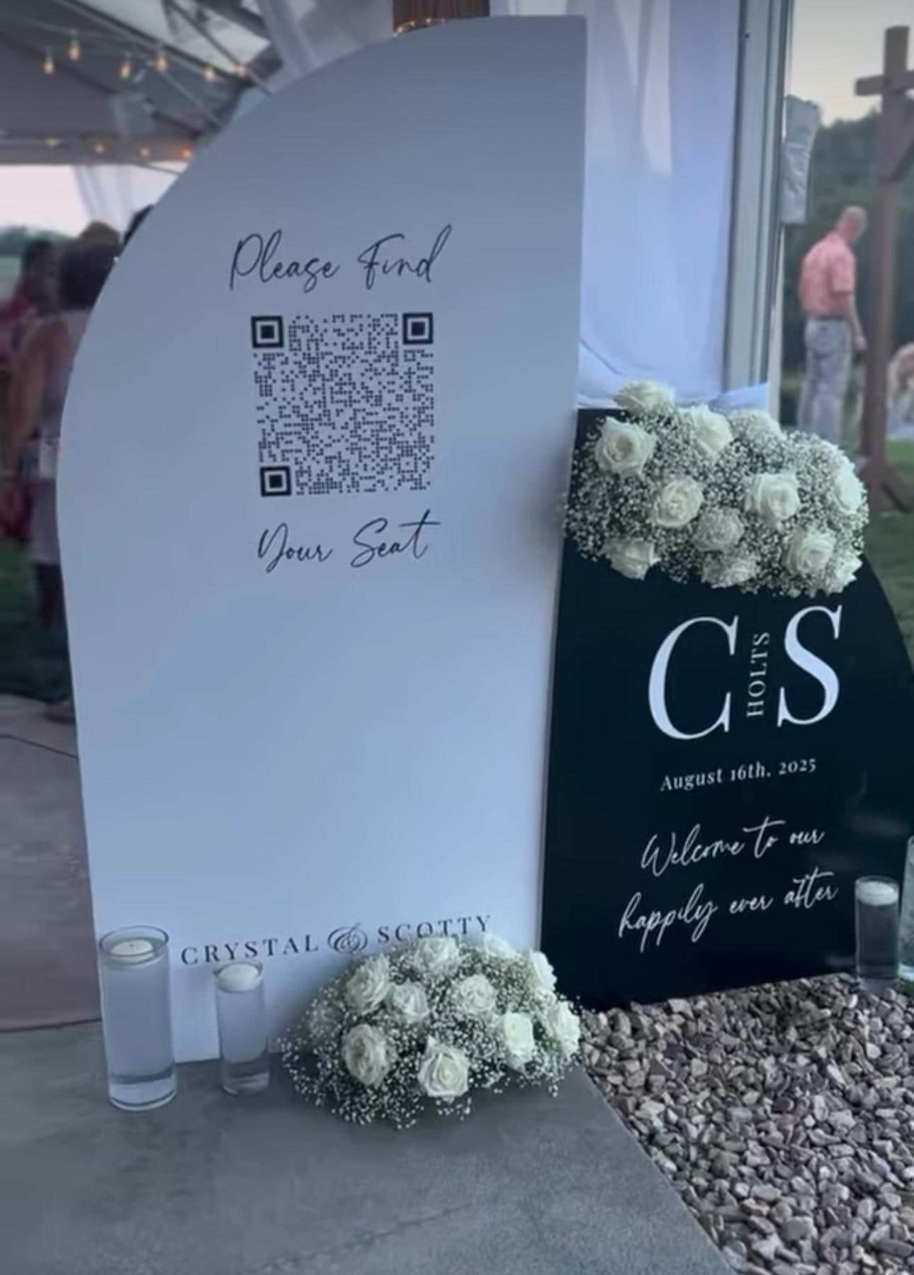 Modern Arch Wedding Seating Chart Sign
