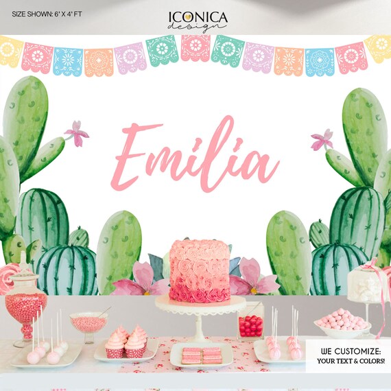 Cactus Party Backdrop Bridal Shower Fiestacactus Desert Etsy Hong Kong