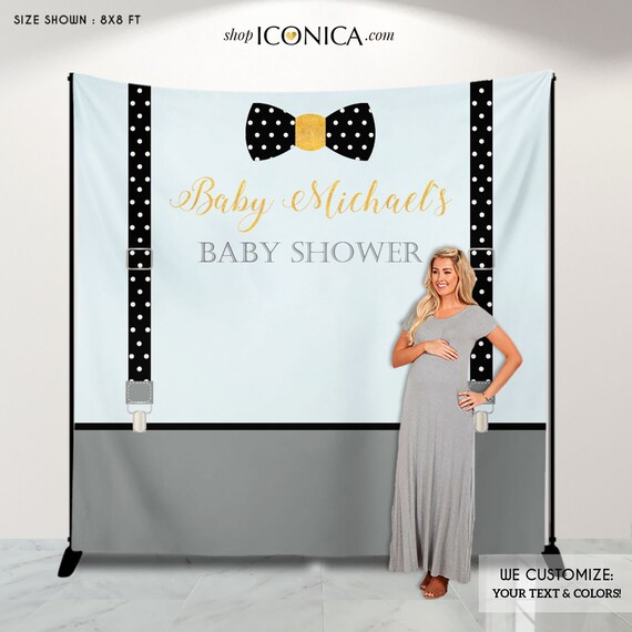 Little Man Backdrop,Mustache Party Backdrop Boys Baby Shower Backdrop Bowtie Banner Any Color, Any Event Printed Or Printable File Il_570xn