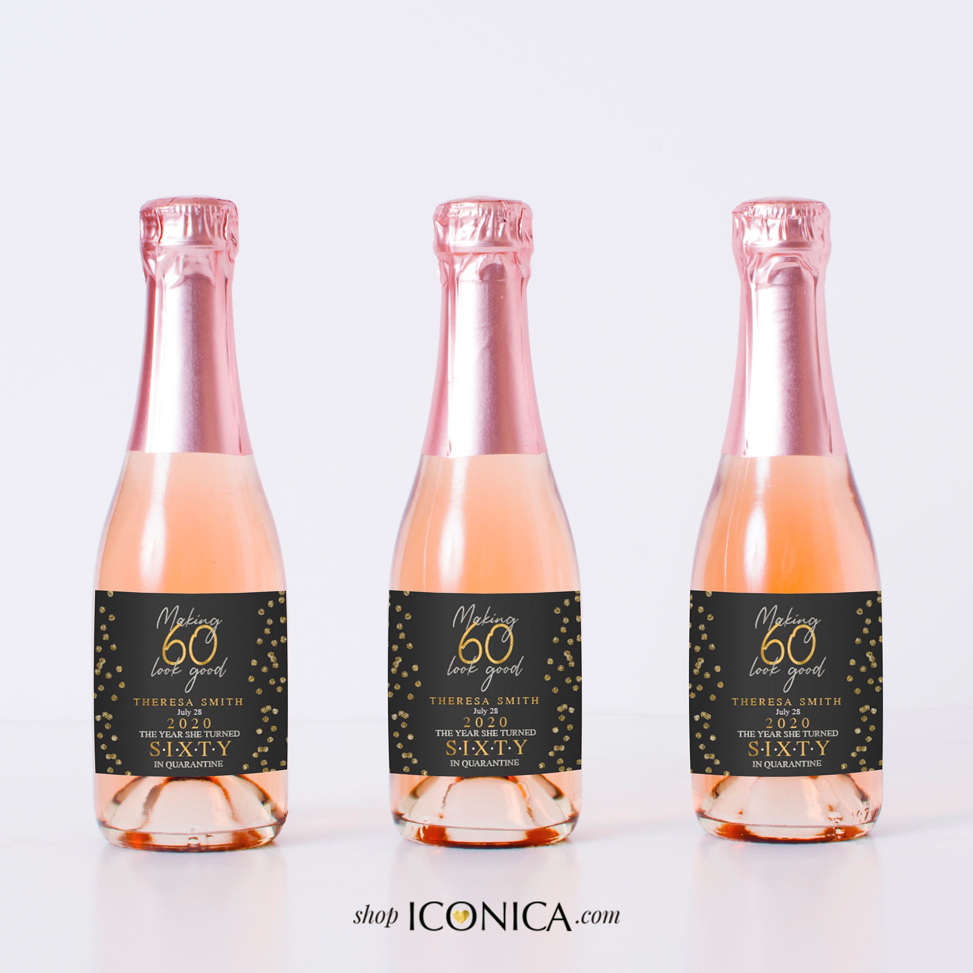 Personalized Mini-Champagne Bottle Labels for Bridal Shower Bridal Shower Custom Mini-Champagne Label Stickers Sold in Set of 10 