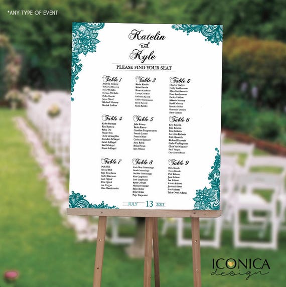 Guest List Seating Chart Template