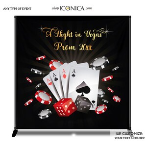 Personalized Casino Backdrop, Vegas Poker Theme, Graduation Party Decor