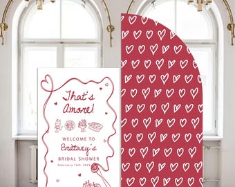 That’s Amore Bridal Shower Sign Welcome Sign Seating Chart matching Sign,Valentine’s Day Bridal Shower Decor Italian Love Theme Red Hearts