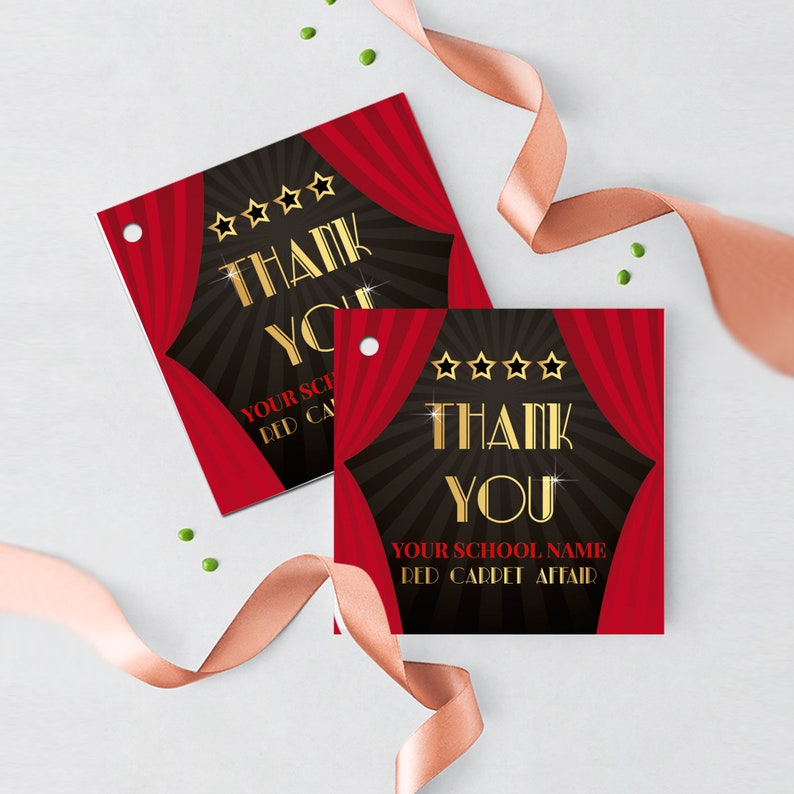 Hollywood theme Thank You Cards set Of 10 A2 Folded Cards Printed, Hollywood Red Carpet Cards,White A2 Envelopes Included,Oscars Movie Theme image 8