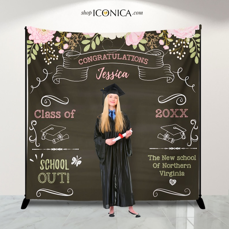 Graduation Party Photo Booth Backdrop Class of 2023  Virtual image 1
