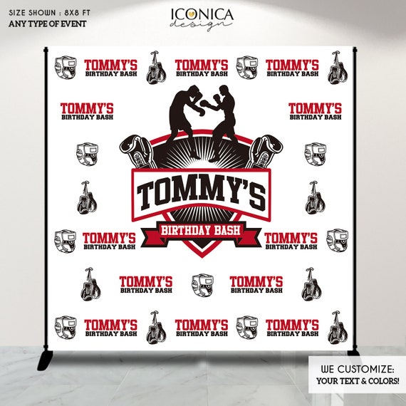 Boxing Photo Booth Backdrop Custom Step And Repeat Backdrop Etsy