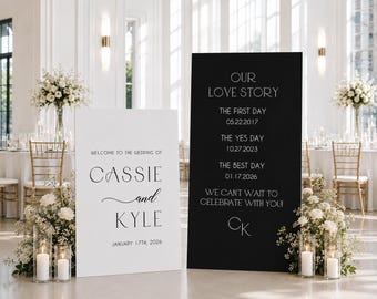 Wedding Signage Custom Large Sign with easel Entrance Sign Foam Board any text, color, Light Weight