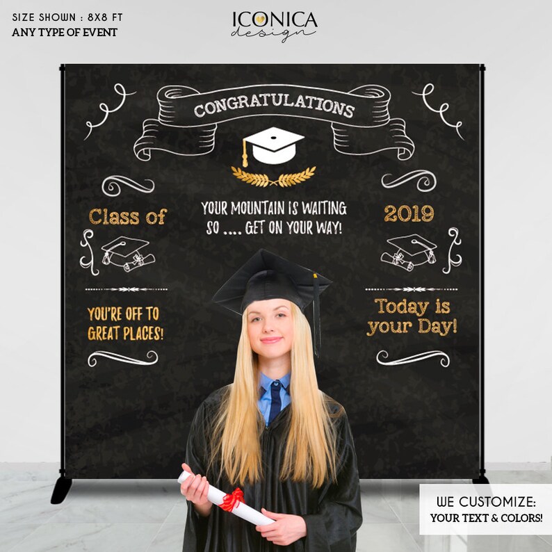 Graduation Party Photo Booth Backdrop Virtual Graduation Etsy