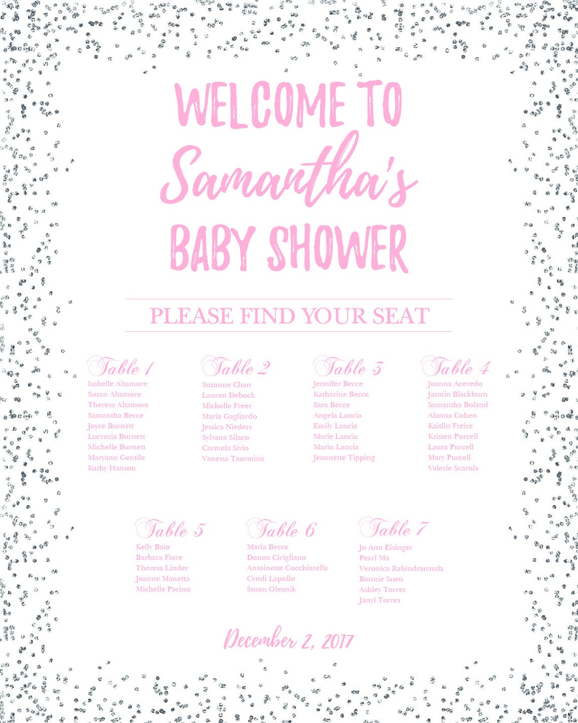 BABY SHOWER Seating Chart Board Oh baby Seating Chart Baby Etsy