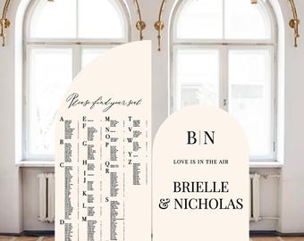 Arch Wedding Seating Chart Sign: Custom Foam Board Welcome Sign