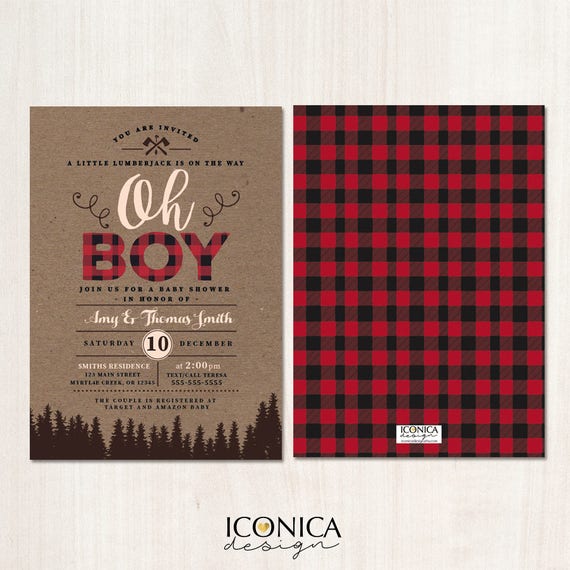 80 Pack Oh Boy Buffalo Plaid Paper Party Plates for Lumberjack Baby Shower Supplies 9 in - Red