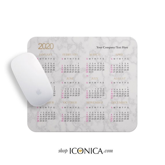 Mouse Pad Calendar White Marble Mouse Pad Desk Mouse Pad