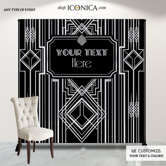 Roaring 20's Party Decor,Personalized Great Gatsby Party Banner