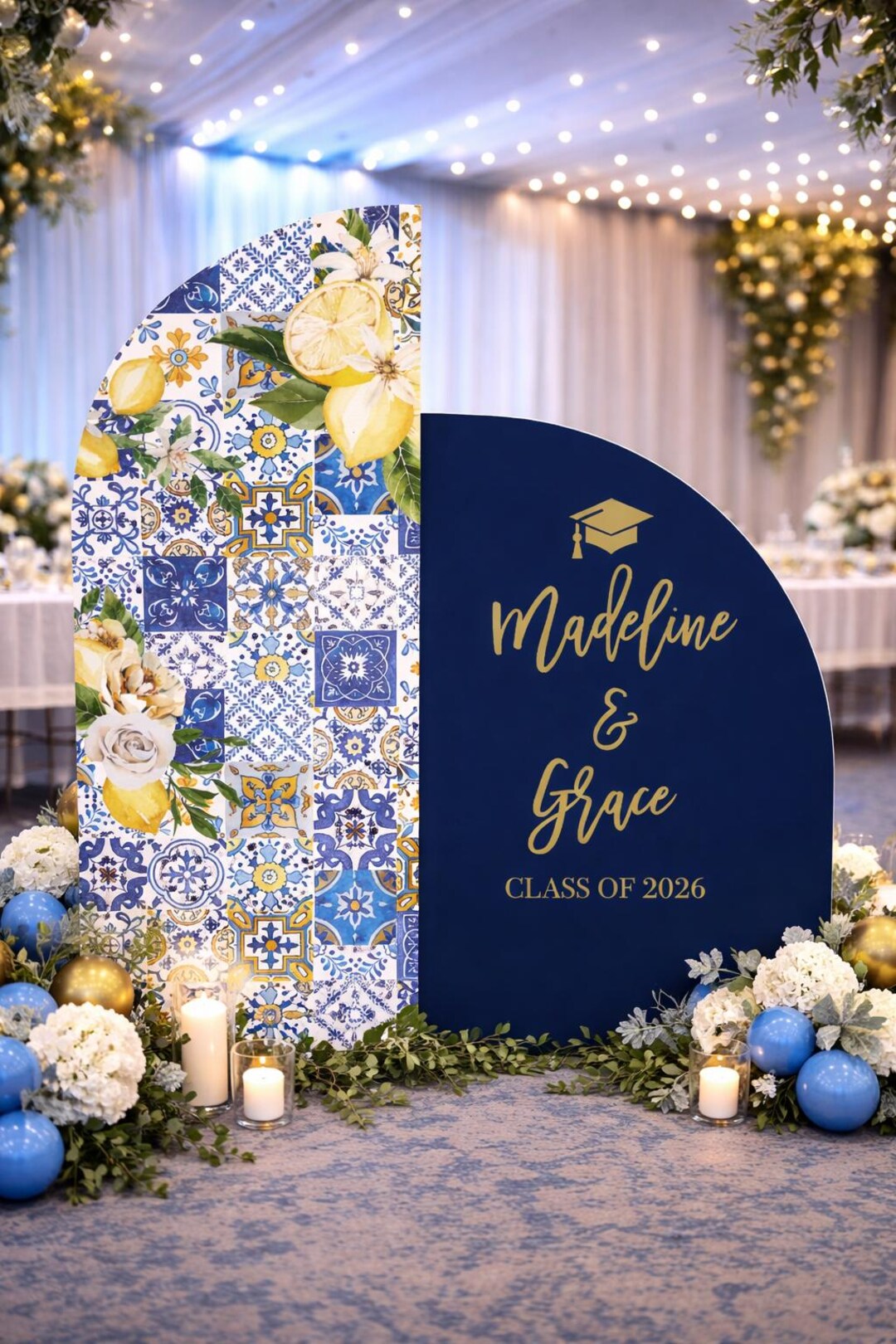 Lemon Grad Backdrop Tuscan Lemon Graduation Party Backdrop, Custom Foam Board Sign - Etsy