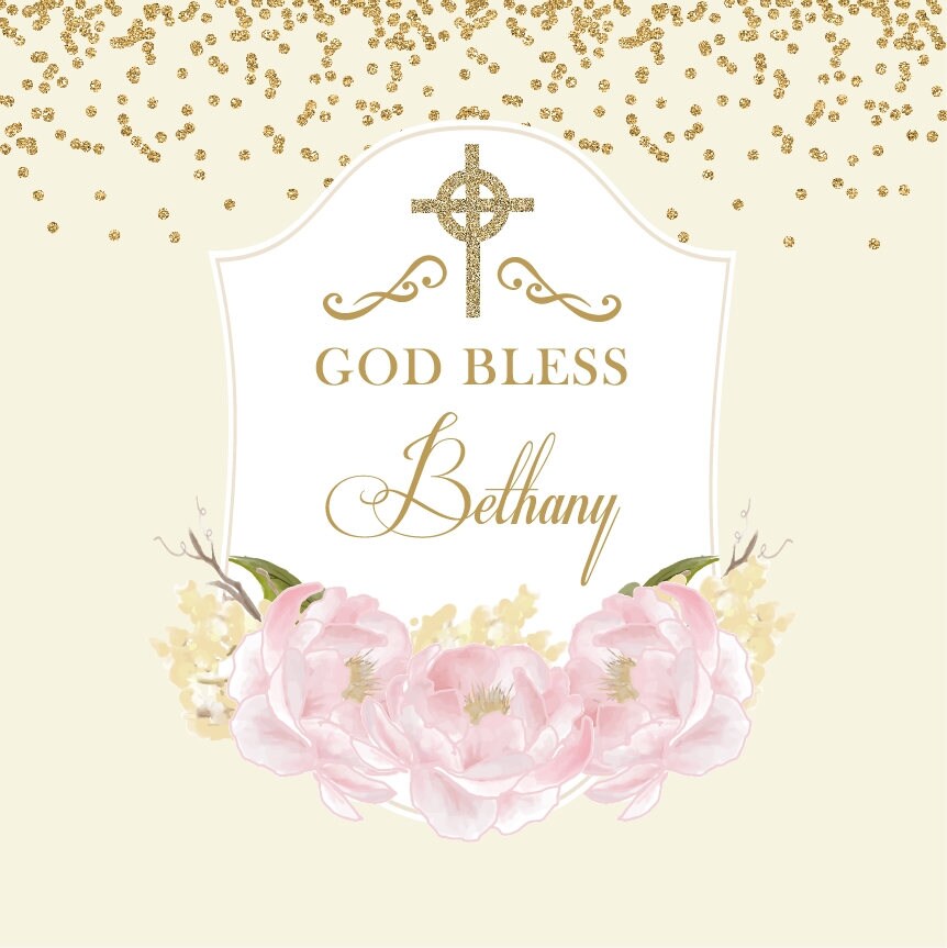 Baptism Backdrop First Communion Backdrop Floral Photo Etsy