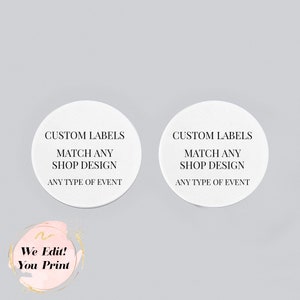 Custom Labels DIY - Printable File Matching Stickers, Toppers, Party Logos, A la carte || Made to match any ID invitation