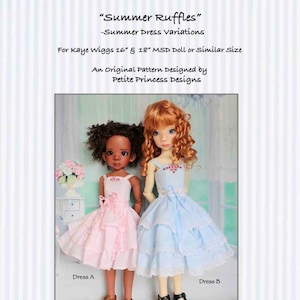 PDF Pattern "Summer Ruffles" for 16" and 18" MSD Kaye Wiggs Dolls; 2 Ruffled Dress Variations