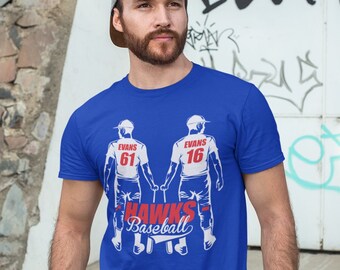 Personalized Baseball Shirt: 2 Player Custom Team Tee