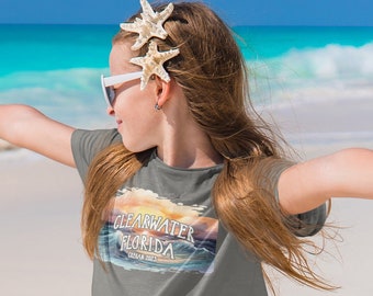 Kids Personalized Vacation Sunset T Shirt Custom Beach Ocean TShirts Tropical Group Shirts Matching T Shirt Unisex Youth Gift Idea