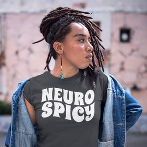 Women&#39;s Funny Neuro Spicy Neurodivergent T Shirt Autistic Shirt ADD Awareness T-Shirt Divergent TShirt Autistic ASD ADHD Tee Ladies